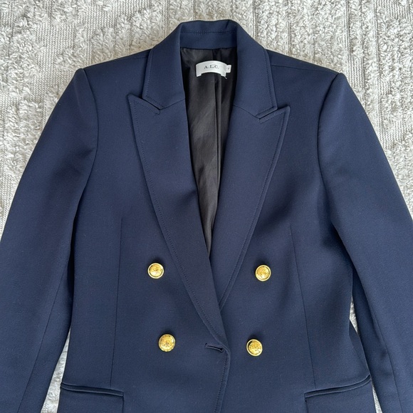 A.L.C. Sedgwick II Double-Breasted Blazer in Blue/Gold - size 4 - retail $695 - Picture 2 of 5